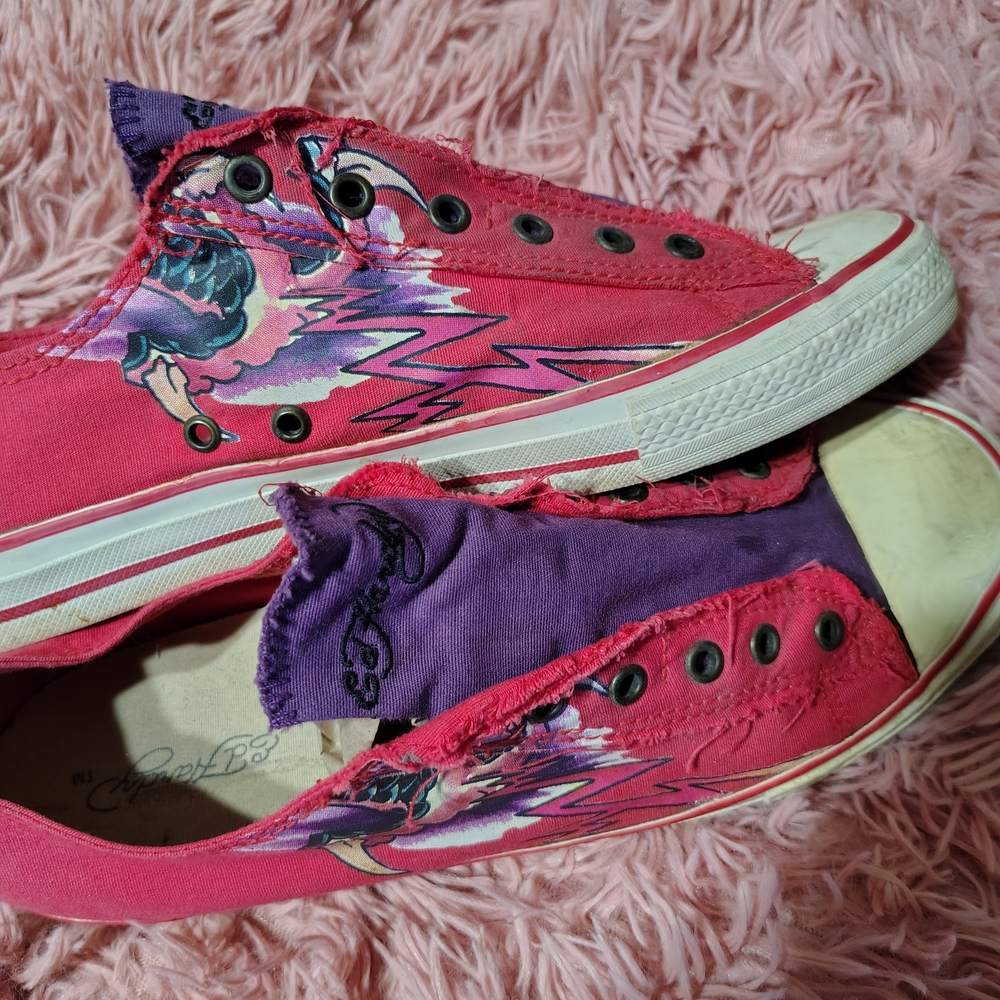 Vintage ED HARDY Tattoo Graphic Low Top Sneakers/SZ 11/ See Info